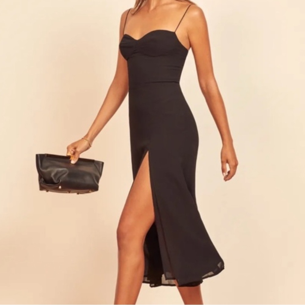 Reformation Juliette Dress BLACK - 0